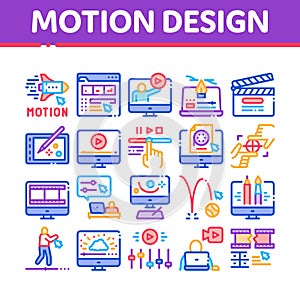 Motion Design Studio Collection Icons Set Vector photo