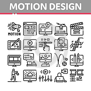 Motion Design Studio Collection Icons Set Vector photo