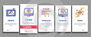 Motion Design Studio Onboarding Elements Icons Set Vector photo