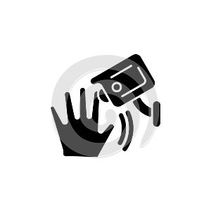 Motion detection camera black glyph icon