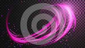 The motion of dreams, love, and power, isolated on a transparent background, 3D modern illustration of an air swirl with