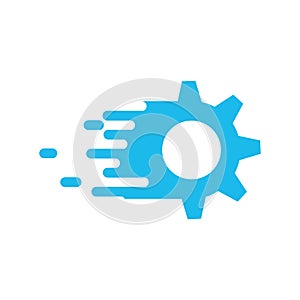 Motion gear Cogwheel and development logo design template, engineering mechanical cog wheel. Stock vector illustration isolated on