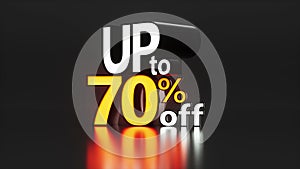 Motion graphic with 3d text for sales up to 70-85% off. Looped