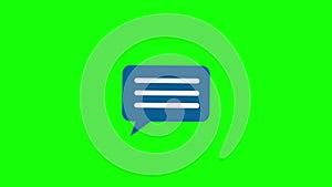Motion graphic animate icon chat on green screen.
