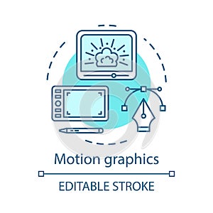 Motion graphics concept icon