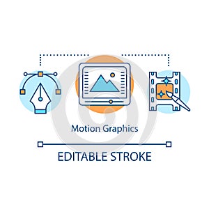 Motion graphics concept icon