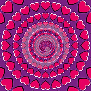 Motion illusion with heart symbols, peripheral drift illusion