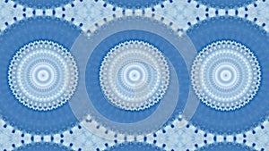 Motion kaleidoscope background in blue and white tone