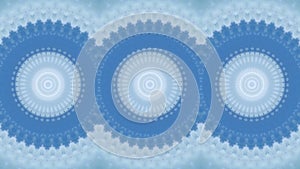 Motion kaleidoscope background in blue and white tone