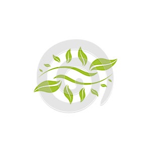 Motion leaf wind blow design simple logo vector