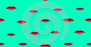 Motion pattern design. Funny lick lips. Minimal fashion