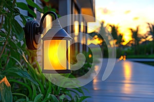 Motion-Sensor LED Solar Lamp: Waterproof Outdoor Close-Up View photo
