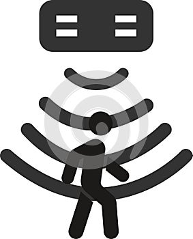 Motion sensor Motion sensor icon with person walking man