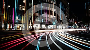 Motion speed light in a City created with generative ai tools
