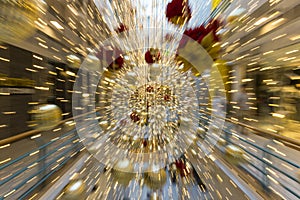 Motion zoom with christmas ornament decorate