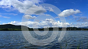 Motionlapse - Summer landscape on lake Comabbio