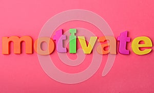 Motivate word on background