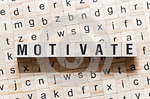 Motivate word concept on cubes