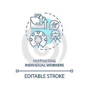 Motivating individual workers concept icon