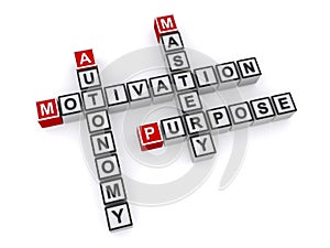 Motivation autonomy mastery purpose crosword photo