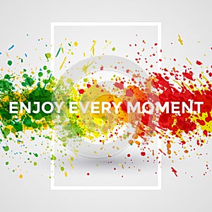 Motivation bright Paint Splashes vector Watercolor Poster