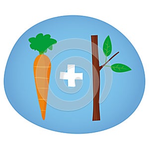 Motivation Carrot And Stick - Vector Illustration
