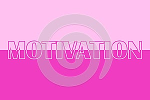 Motivation. Colorful typography banner with word. Text caption, art lettering, creative colorful font. Rubric concept.