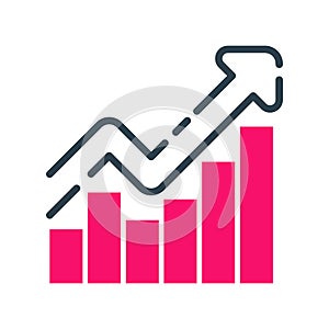 Motivation concept chart icon business strategy development design and management leadership teamwork growth career idea