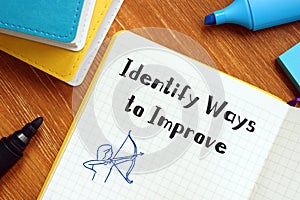 Motivation concept about Identify Ways to Improve with inscription on the page