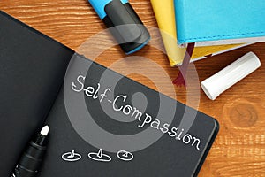 Motivation concept meaning Self-Compassion with inscription on the page photo