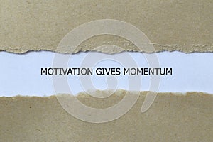 motivation gives momentum on white paper