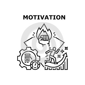 Motivation Goal Vector Concept Black Illustration