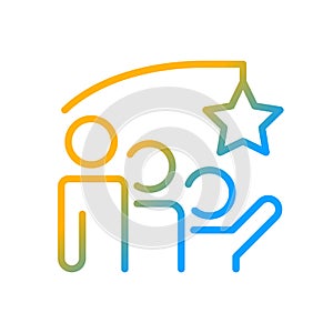 Motivation gradient linear vector icon