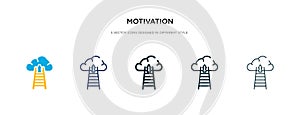 Motivation icon in different style vector illustration. two colored and black motivation vector icons designed in filled, outline