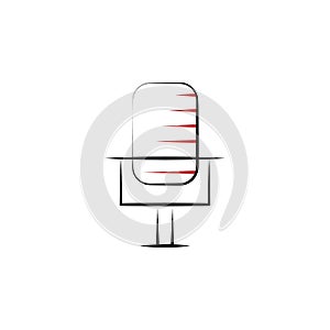 Motivation, microphone 2 colored line icon. Simple colored hand drawn element of illustration. microphone outline symbol design