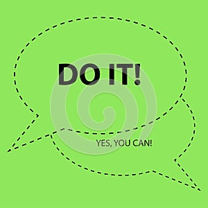 Motivation slogan, just do it. Shia LaBeouf motivational speech. Abstract background vector illustr