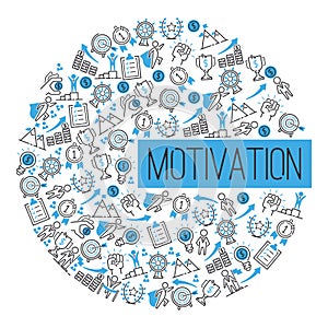 Motivation success motivate concept pattern vector illustration. Creative idea inspiration strong power. Metaphor