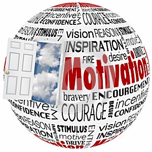 Motivation Word Globe Open Door Opportunity Achieve Inspiration