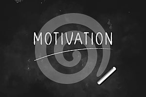 Motivation written with chalk on blackboard icon logo design vector illustration