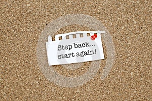Motivational Business Phrase / Step Back Start Again