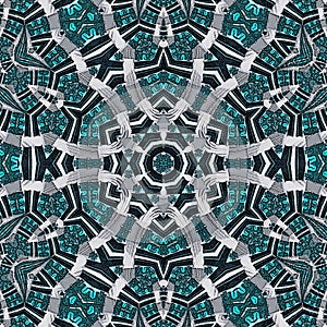 Motivational concept of freedom,  lifestyle mandala ornament in teal color