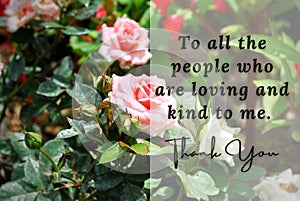 Motivational and Inspiration quote - To all the people who are loving and kind to me, thank you.