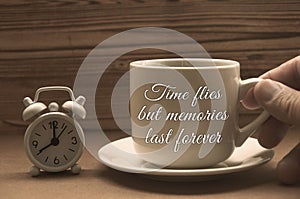 Motivational and inspirational quote - Time flies but memories last forever.