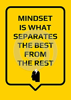 Motivational poster. Mindset is What Separates the Best From the Rest. Home decor for good self-esteem