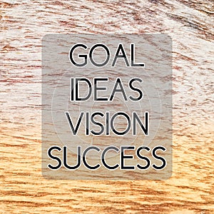 Motivational quote. Goal, ideas, vision and success.