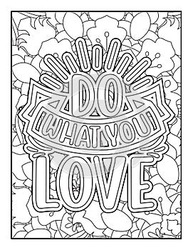 Motivational quotes coloring page. Inspirational quotes coloring page. Affirmative quotes coloring page. Motivational typography.
