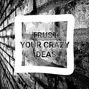 Motivational quotes. Trust your crazy idea.