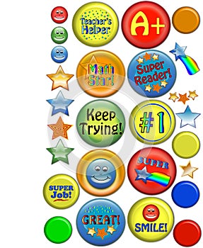 Motivational school-related badges