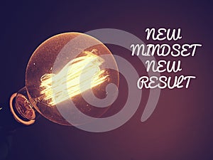 Motivational Typographic quote of New mindset new results, on d