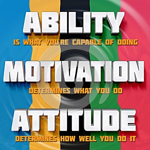 Motivational words: Ability, motivation, attitude
